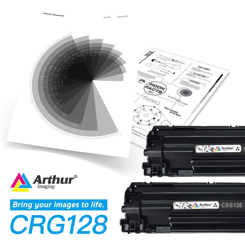 Arthur Imaging Compatible Toner Cartridge Replacement for Canon 128 (3500B001AA) (Black, 2-Pack) - Image 2